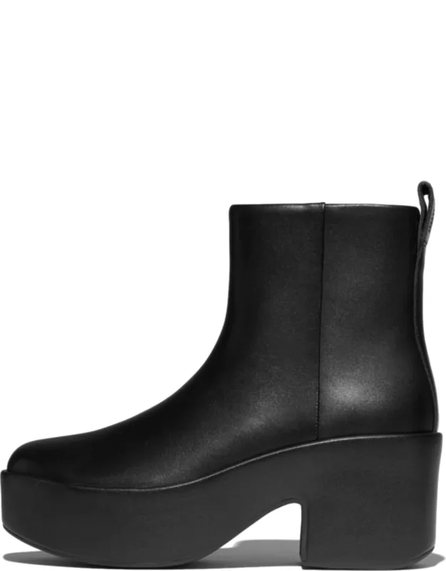 Platforms Leather Heeled Ankle Boots