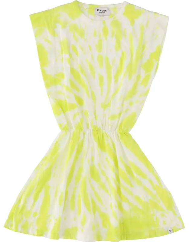Billie Fluo Lime Tie & Dye - Sleeveless Dress