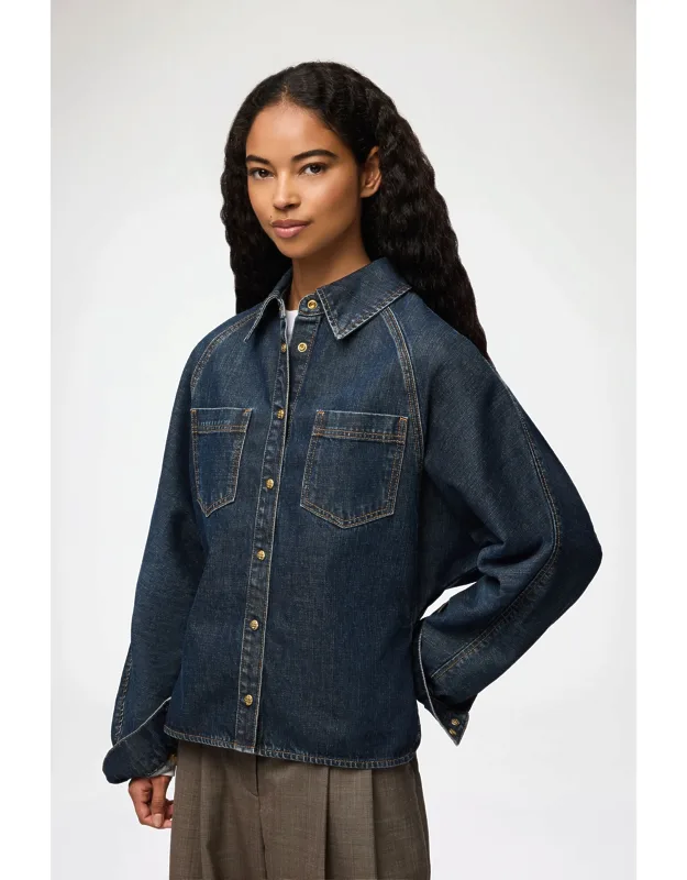 Textured Slub Denim Shirt