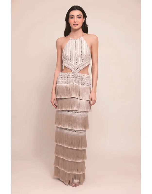 Petal Fringe Maxi Dress