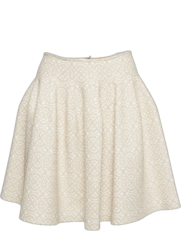 Lurex Jacquard Knit Flared Mini Skater Skirt