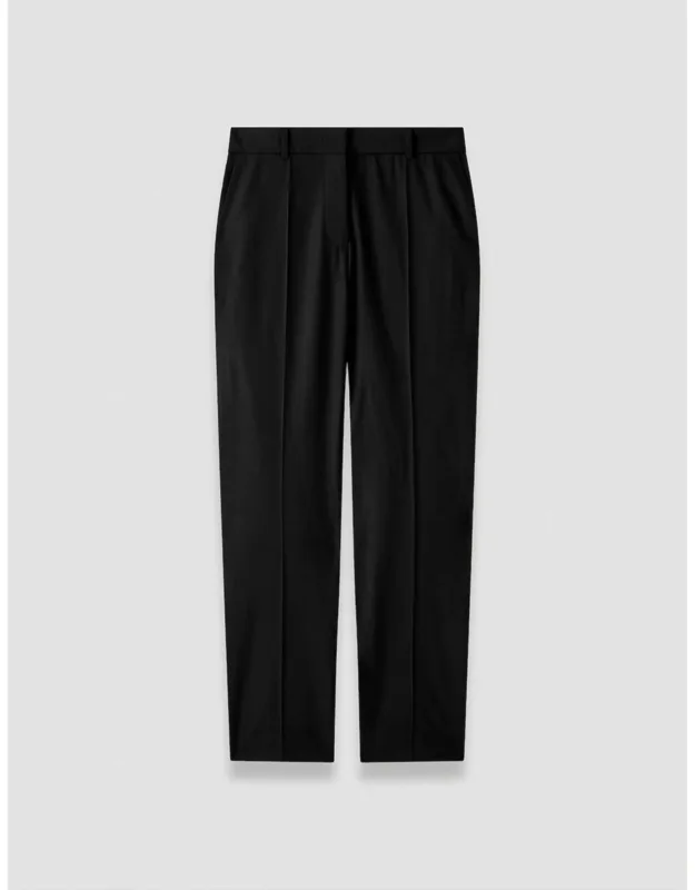 Long Wool Tailoring Stretch Trousers