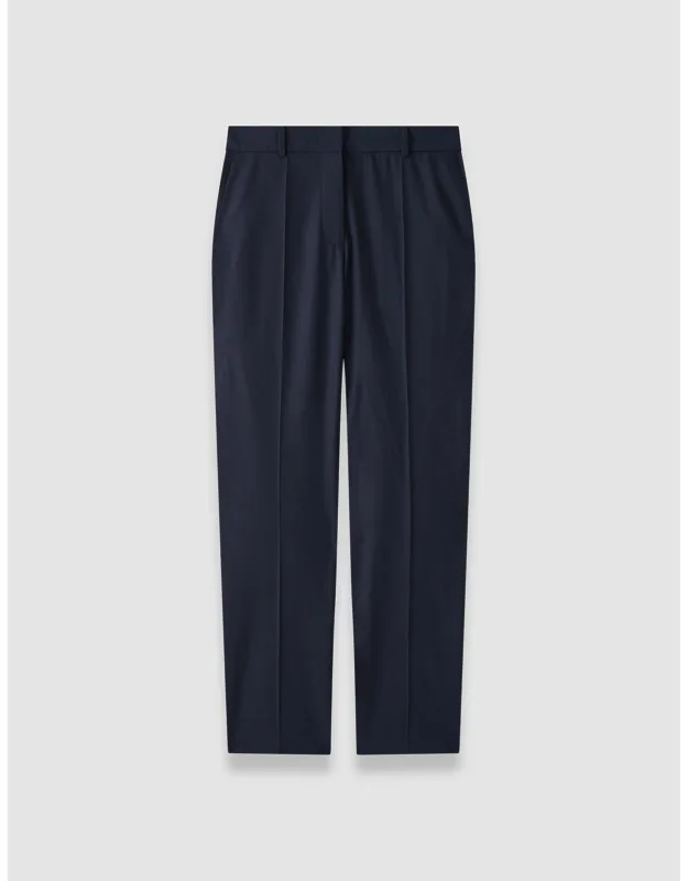 Long Wool Tailoring Stretch Trousers