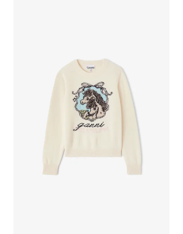 White Jumper With Horses