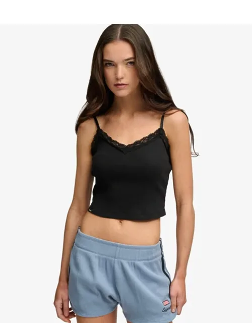 Essential Lace Trim Cropped Cami Top