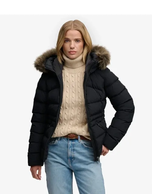 Hooded Faux Fur Padded Jacket