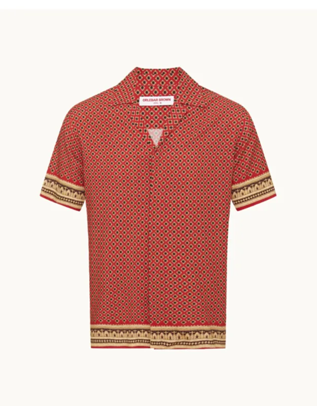 Relaxed Fit Capri Collar Solmio Print Shirt
