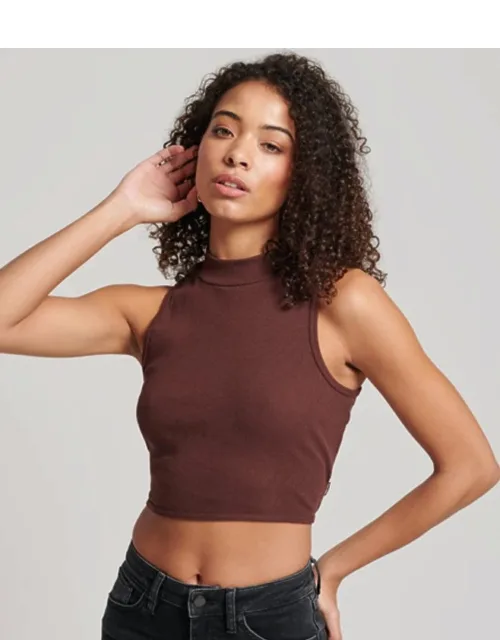 Cropped Mock Neck Tank Top