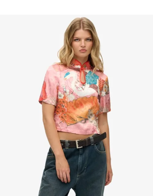 Mandarin Jacquard Top