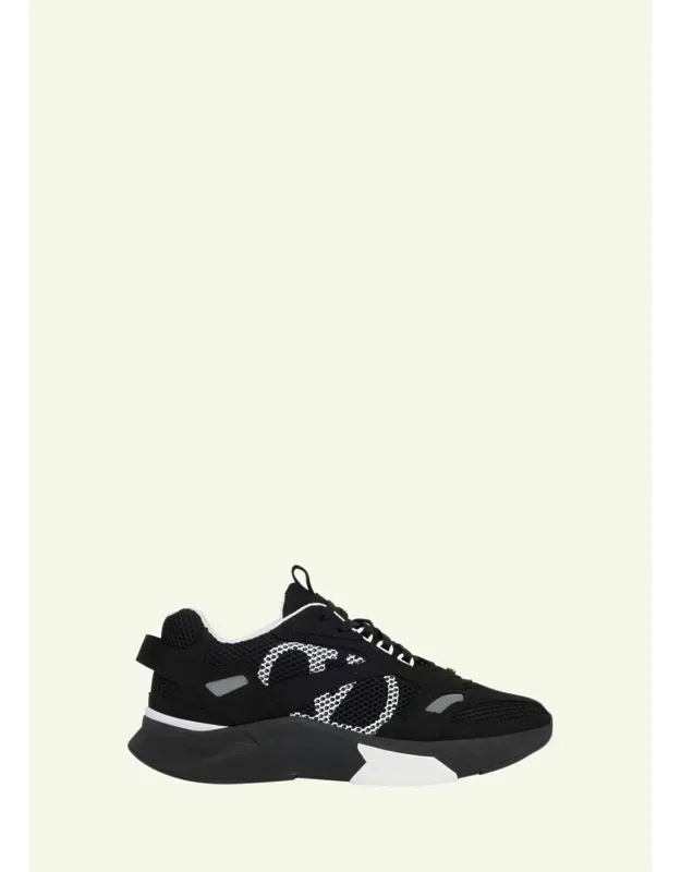 V-logo Mesh Sneakers