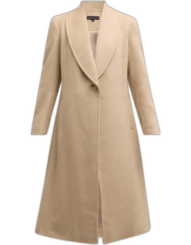 Shawl-collar Camel Hair Coat