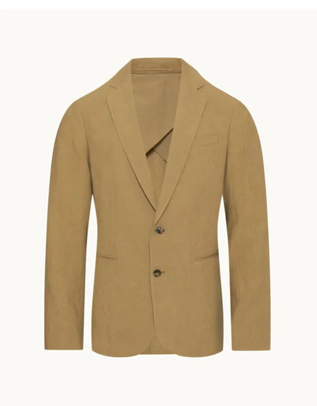 Tailored Fit Unstructured Two-button Linen Blazer