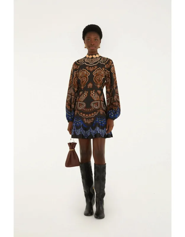 Ruffled Long Sleeve Mini Dress