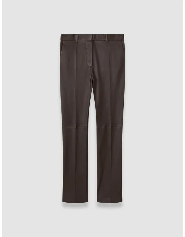 Long Leather Stretch Trousers