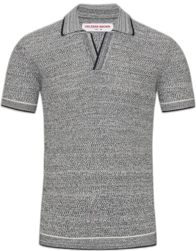 Tailored Fit Cotton Melange Knit Polo Shirt