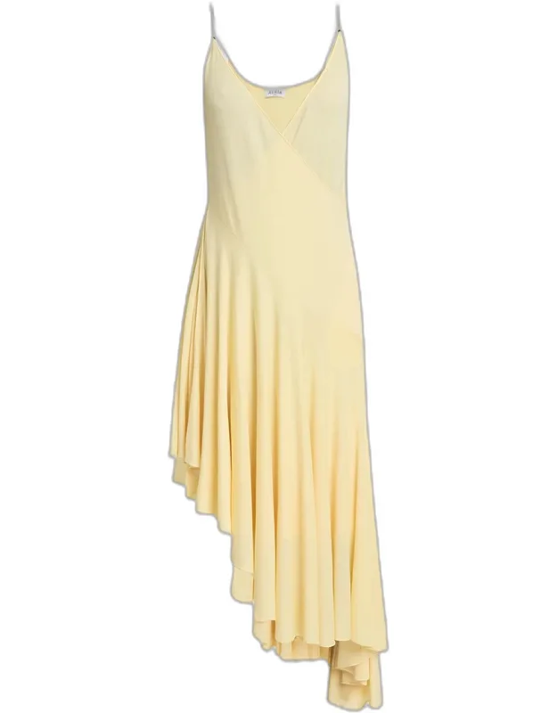 Asymmetric Sleeveless Midi Dress