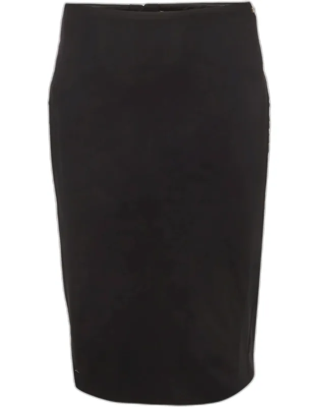 Stretch Nylon Semi Sheer Panel Skirt