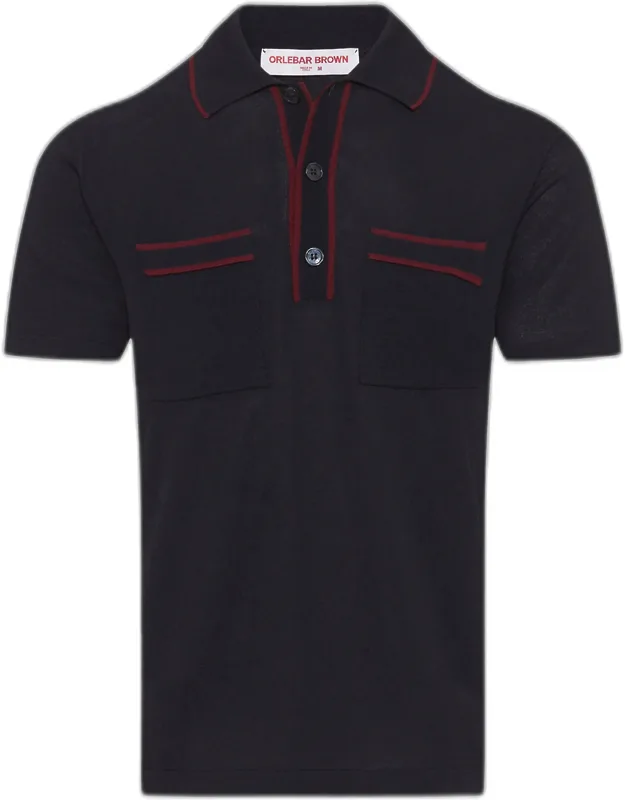 Classic Fit Tipped Collar Cotton & Silk Knit Polo Shirt