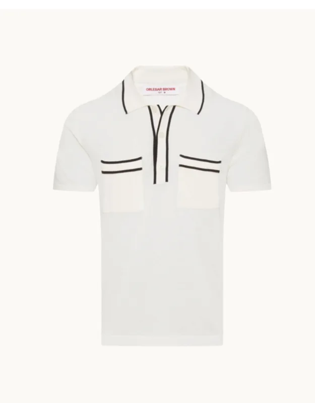 Classic Fit Tipped Collar Cotton & Silk Knit Polo Shirt