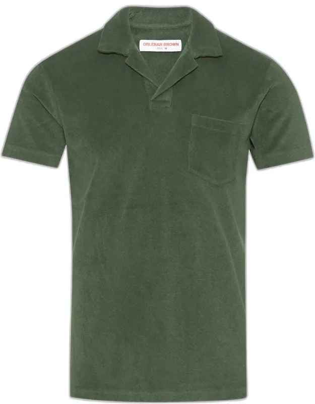 Tailored Fit Cotton Towelling Resort Polo Shirt
