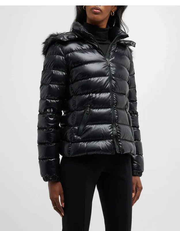 Badyf Puffer Coat With Removable Hood And Two-way Zipper