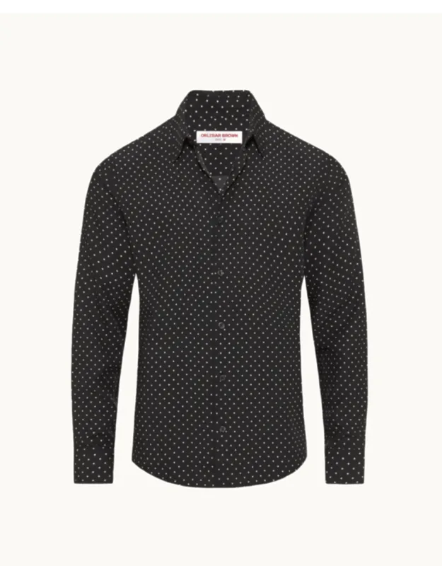 Tailored Fit Classic Collar Long-sleeve Polka Dot Shirt
