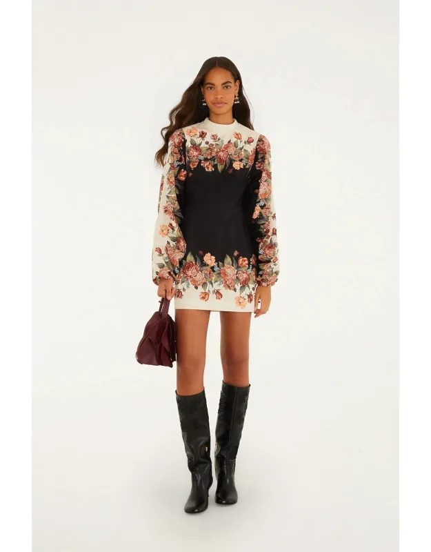 Floral Long Sleeve Mini Dress