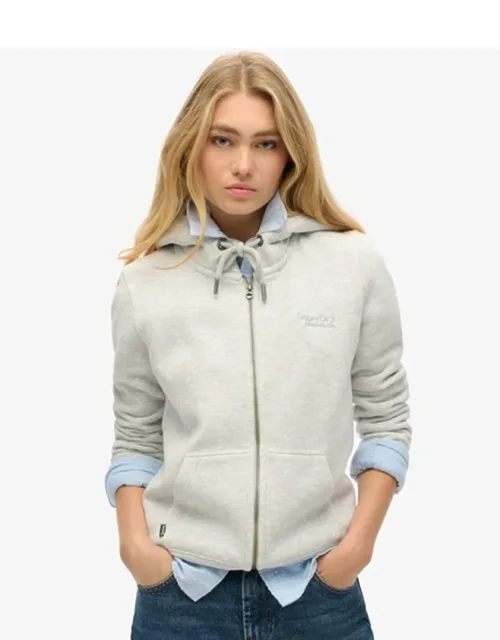Classic Embroidered Logo Essential Zip Hoodie