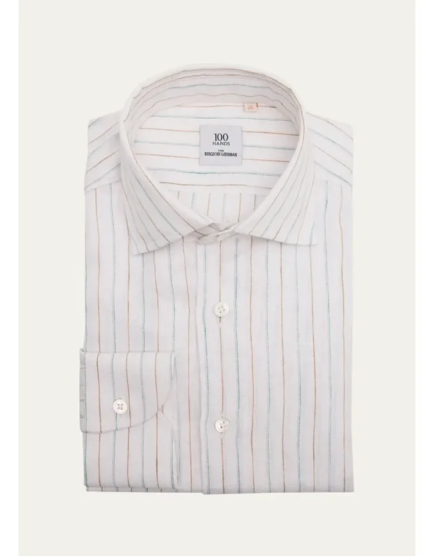 Linen Thin Stripe Sport Shirt
