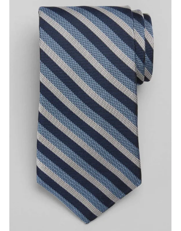 Chevron Twill Stripe Silk Tie