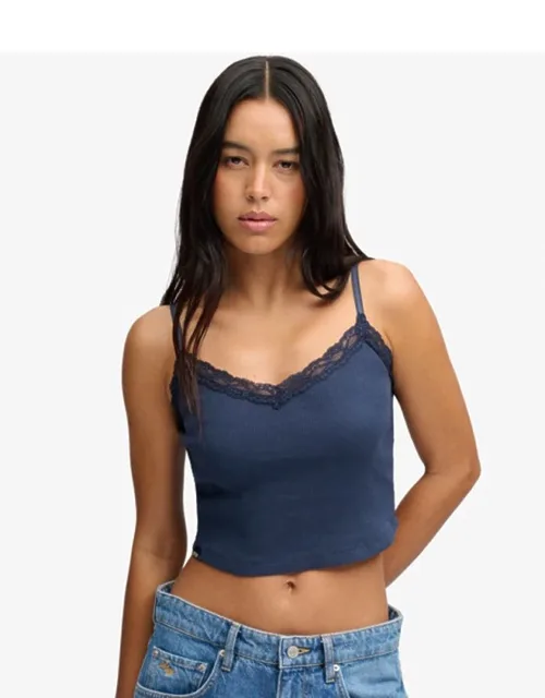 Essential Lace Trim Cropped Cami Top