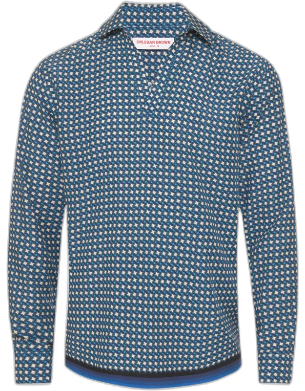 Relaxed Fit Classic Collar Long-sleeve Print Shirt
