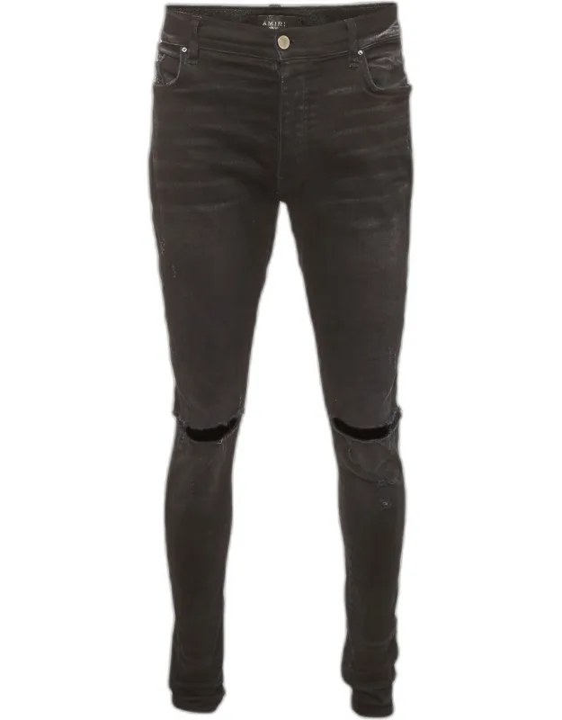 Black Denim Distressed Jeans L/ Waist 35" Rugged Edge Casual Styling