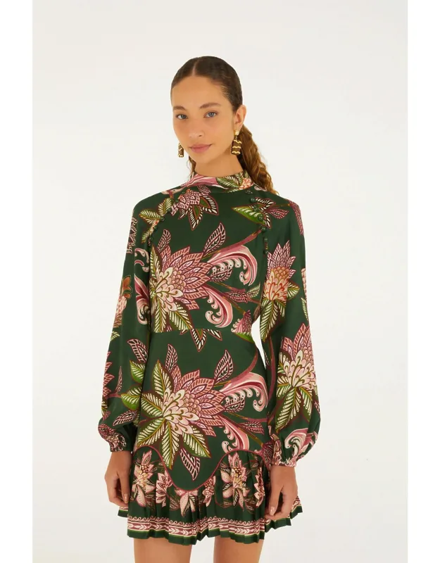 Arabesque Paradise Floral Ruffled Hem Mini Dress