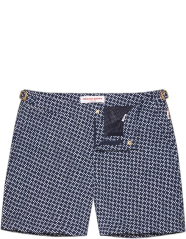 Mid-length Geo Jacquard Swim Shorts