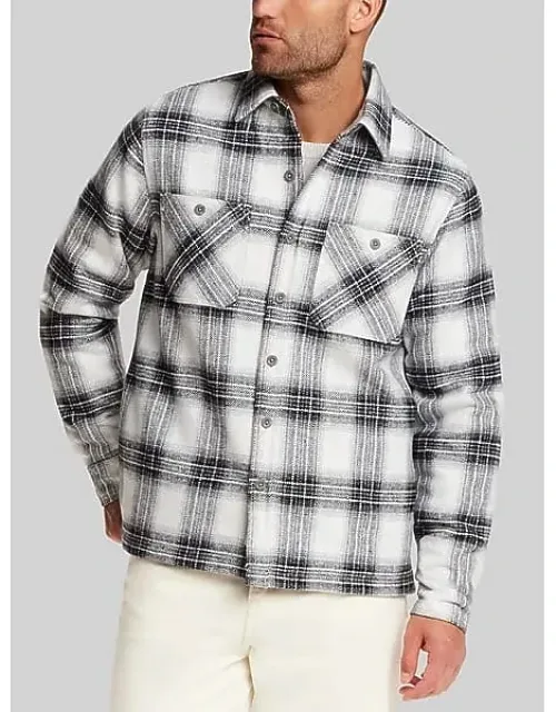 Regular Fit Faux Wool Lined Shirt Jacket