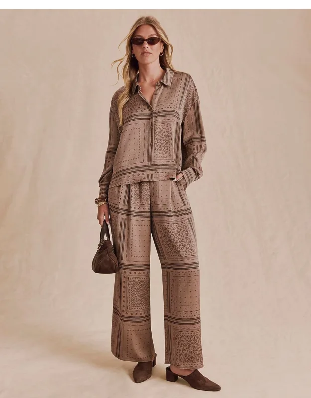 Valerie Pleated Print Pants
