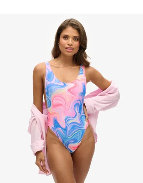 Printed Scoop Back Swimsuit