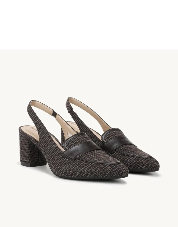 Lifestride Angel Slingback Pump Shoes (houndstooth) With Soft System® Comfort Technology And Traction Sole