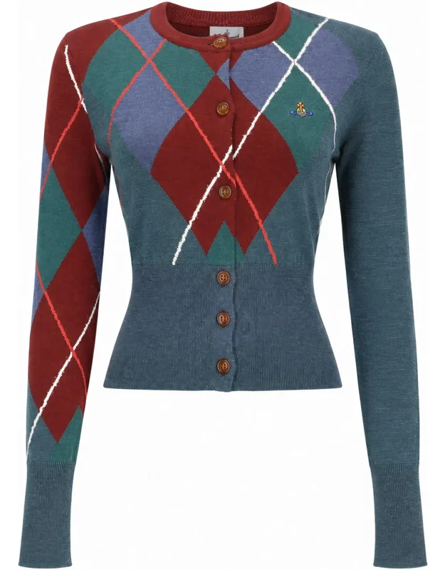 Cardigan "argyle" Cropped