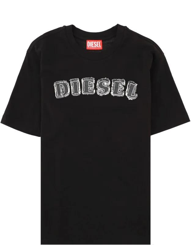 T-shirt With Frayed Logo