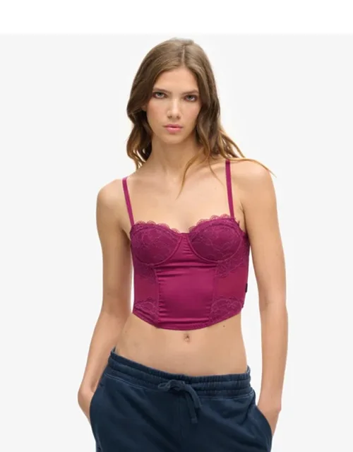 Classic Lace Satin Midi Corset Top