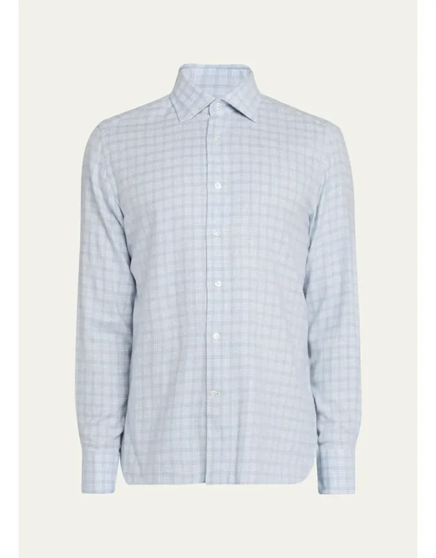 Cotton Petite Plaid Classic-fit Sport Shirt
