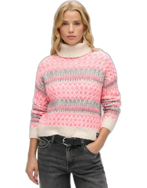 Roll Neck Crop Knit Jumper