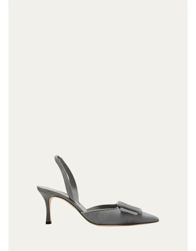 Maysli Suede Buckle Halter Pumps