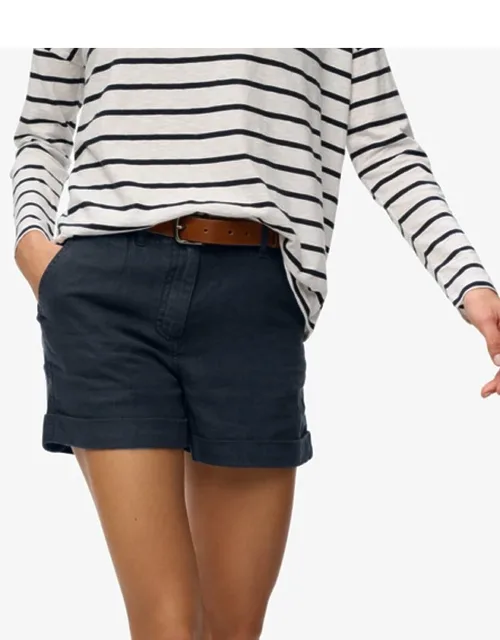 Mid Rise Linen Shorts