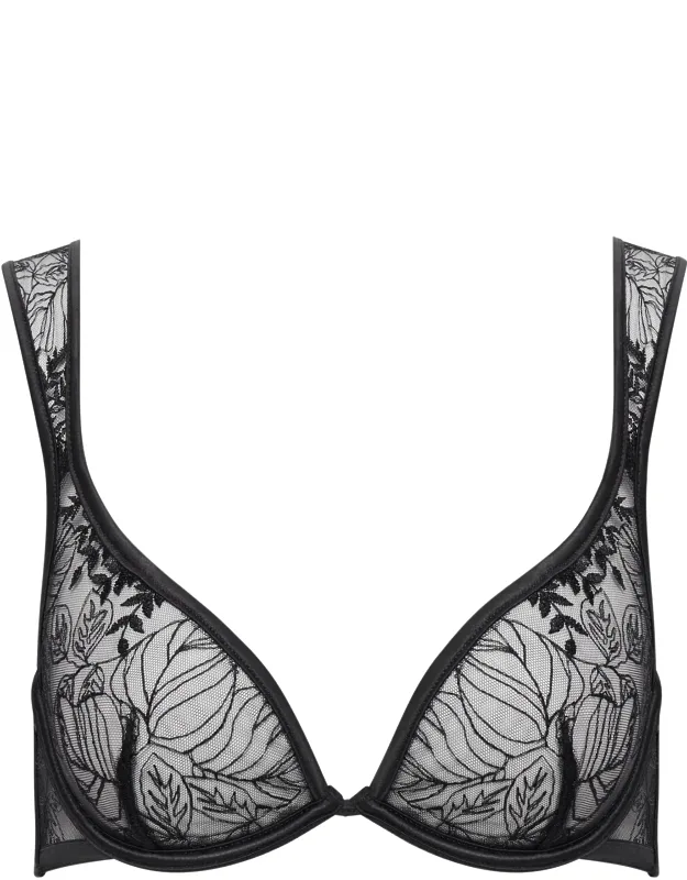Embroidered Sheer Bra