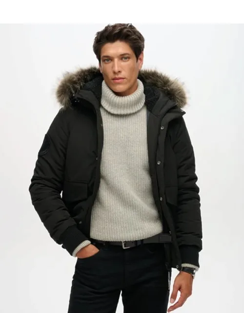 Classic Embroidered Badge Hooded Everest Puffer Bomber Jacket