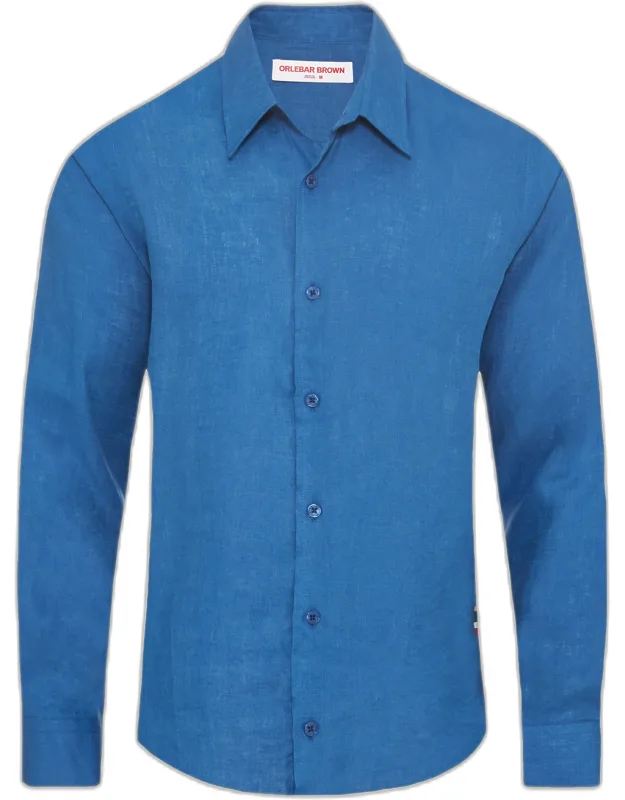 Classic Collar Tailored Fit Linen Shirt