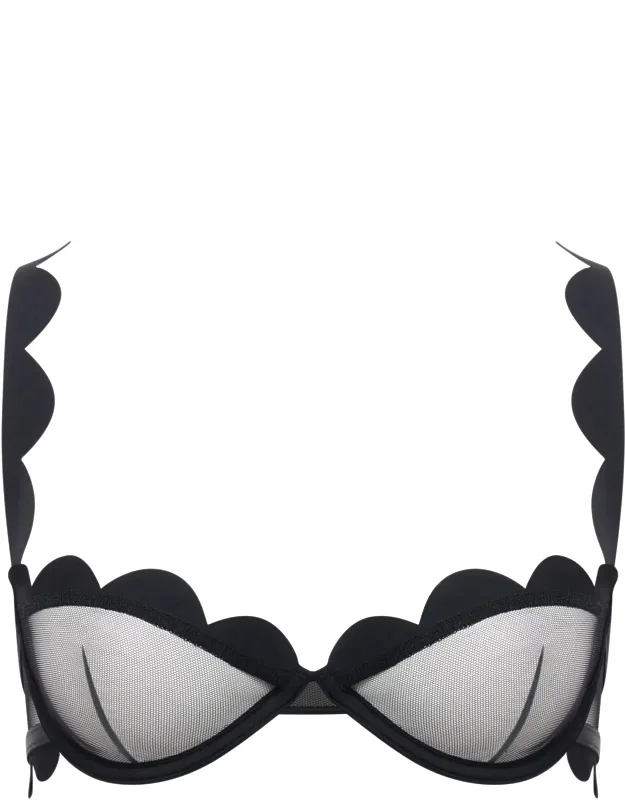 Jasmine Wired Bra With Scalloped Edging And Sheer Mesh
